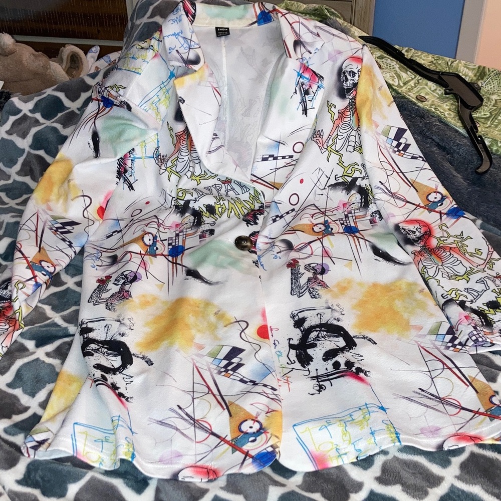 Colorful Abstract Women's Jacket - Picture 3 of 5